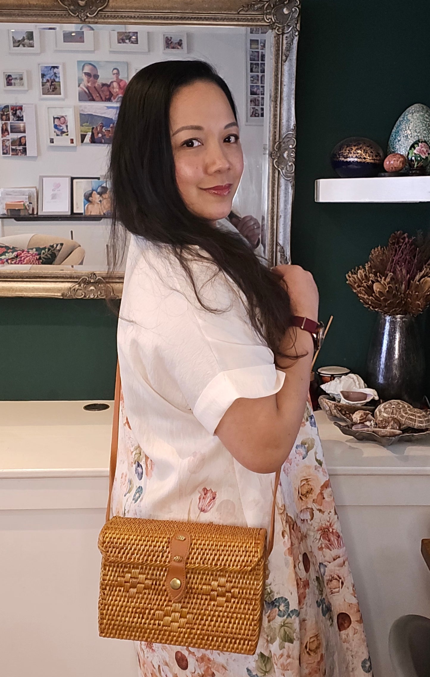 Rectangle hand made rattan bag