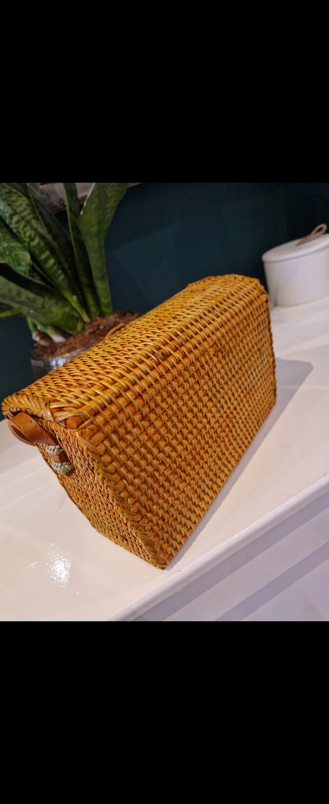 Rectangle hand made rattan bag