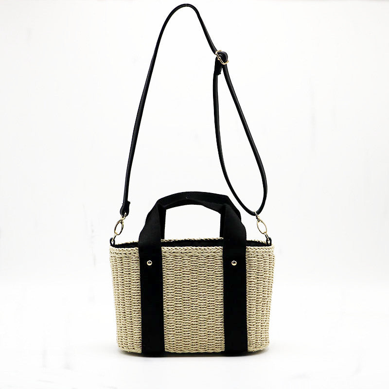 One shoulder portable cross-body woven bag