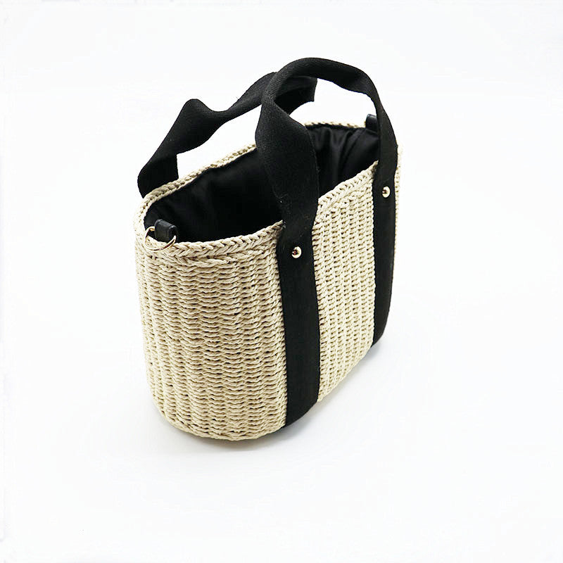 One shoulder portable cross-body woven bag